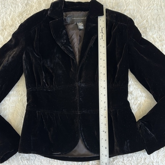 Apostrophe black velvet fitted blazer jacket coat women’s size 2 holiday party - Picture 5 of 10